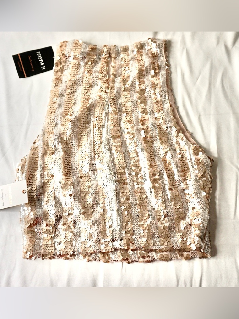 Forever 21 Rose Gold Sequin Tank